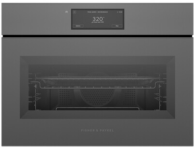 Fisher & Paykel OM24NMUNG5 24" Series 11 Minimal Compact Convection-Speed Oven - Grey Glass Finish, Compact Design, Microwave and Convection Cooking