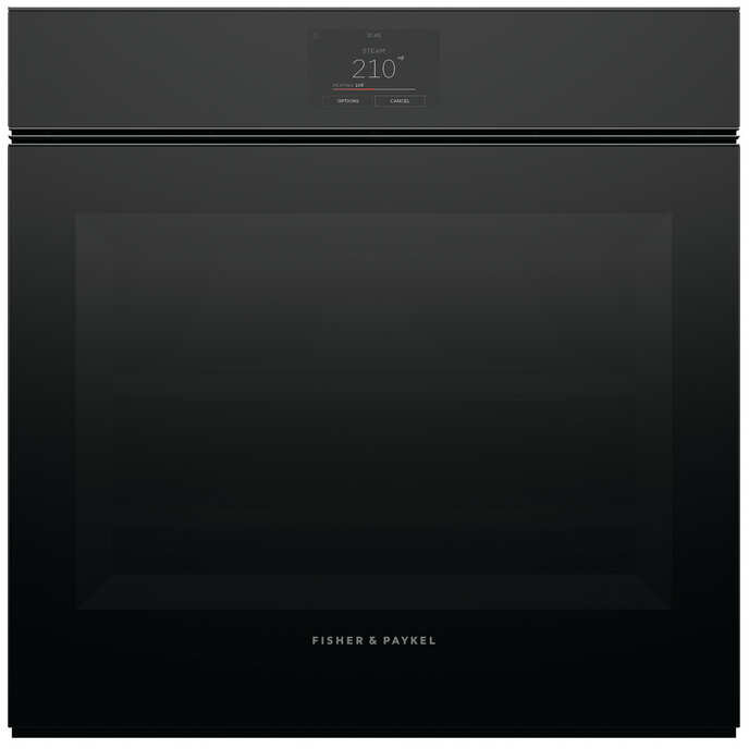 Fisher & Paykel OS24SMTNB1 Combination Steam Oven, 24", 23 Function, Black Glass Finish, Home Kitchen Appliance