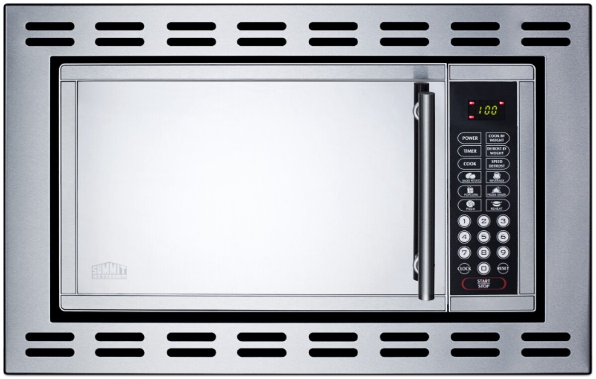 Summit OTR24 24 inch Built-in Microwave Oven with 0.9 cu. ft. Capacity, 900 Watts, Cook Menu and Clock in Stainless Steel