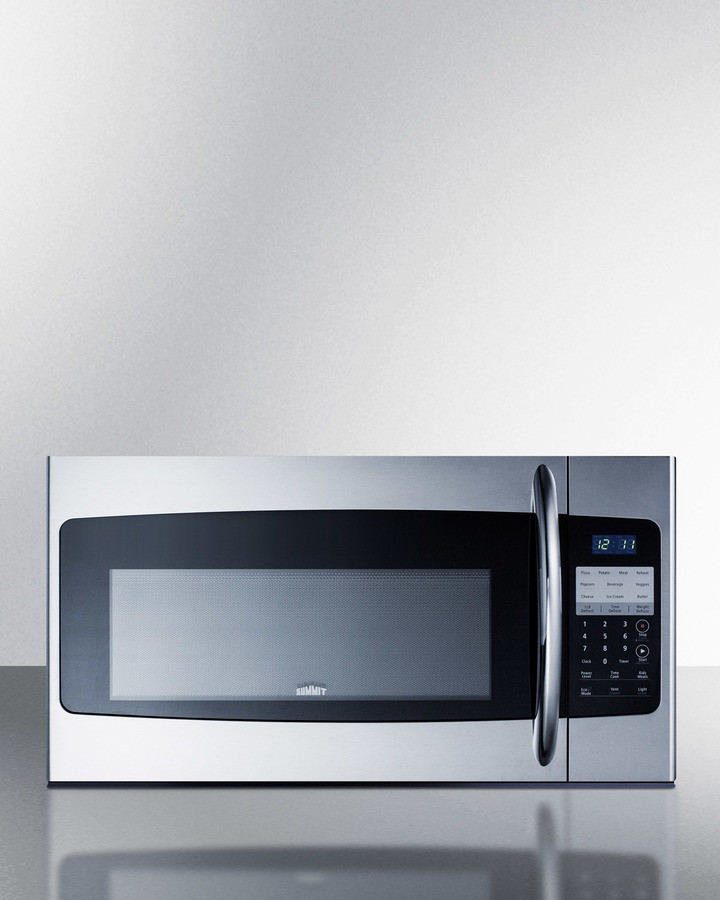 Summit OTRSS301 30" Wide Over-The-Range Microwave - 1.6 Cu.Ft. Interior, One-Touch Cooking, Multiple Power Levels, Range Hood with Vertical Duct,