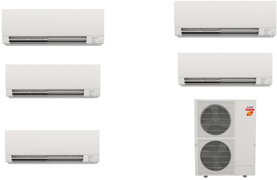 Mitsubishi Electric 45000 BTU Multi Zone Ductless Split System MITHH42KMULTI5HEAD99999