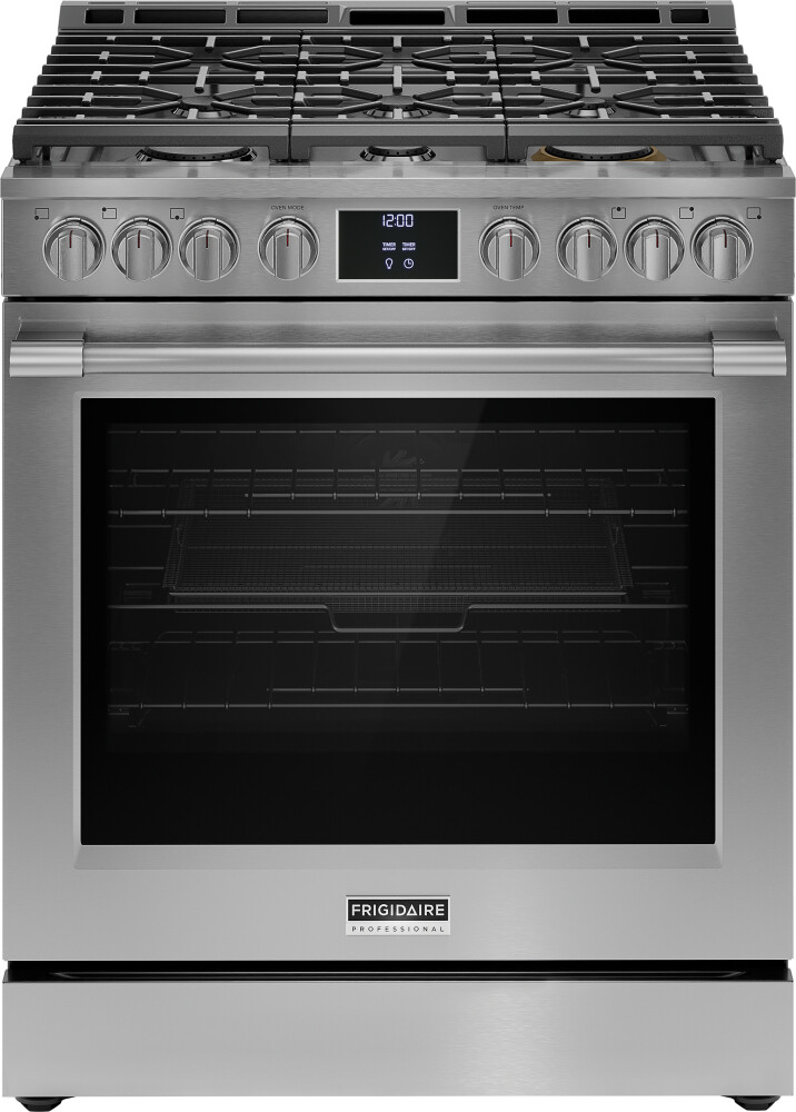 Frigidaire PCFG3080AF Professional 30 inch Gas Range with 6 Burners, 6 cu. ft. Oven Capacity, Air Fry, Convection Bake in Stainless Steel