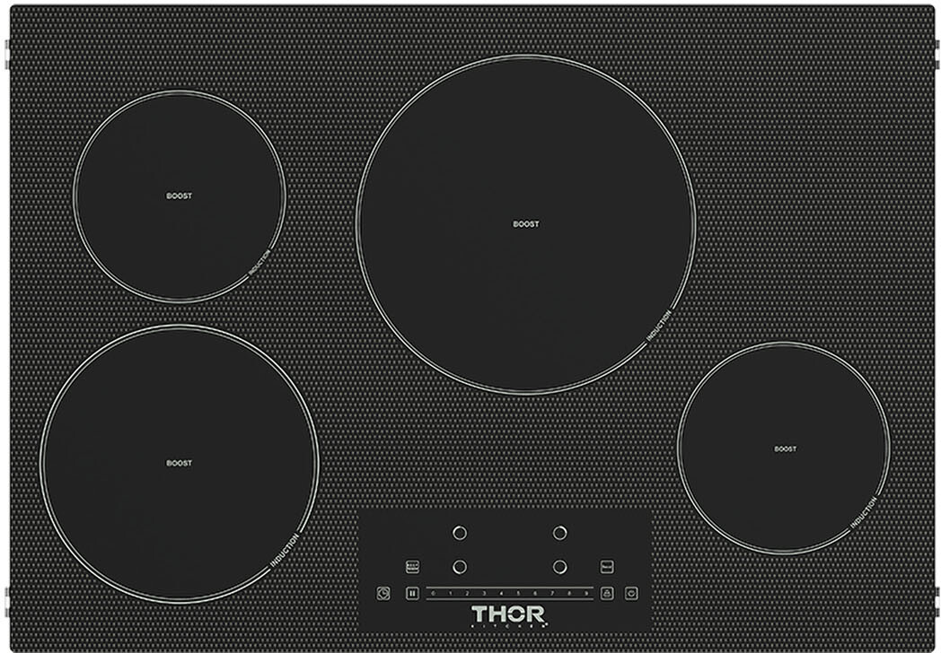 Thor Kitchen PIH30 30 Inch 4-Element Induction Cooktop In Black With Touch Controls, Energy Efficient, Child Lock