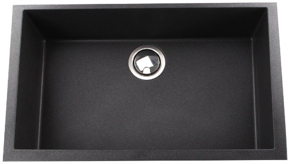 Nantucket Sinks Plymouth Collection Undermount Granite Composite Rectangle Sink PR3018BL