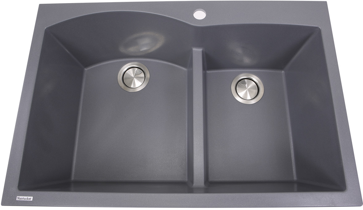 Nantucket Sinks Plymouth Collection Drop-In/Undermount Granite Composite Rectangle Sink PR6040TI