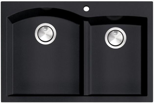 Nantucket Sinks Plymouth Collection Drop-In/Undermount Granite Composite Rectangle Sink PR6040BL