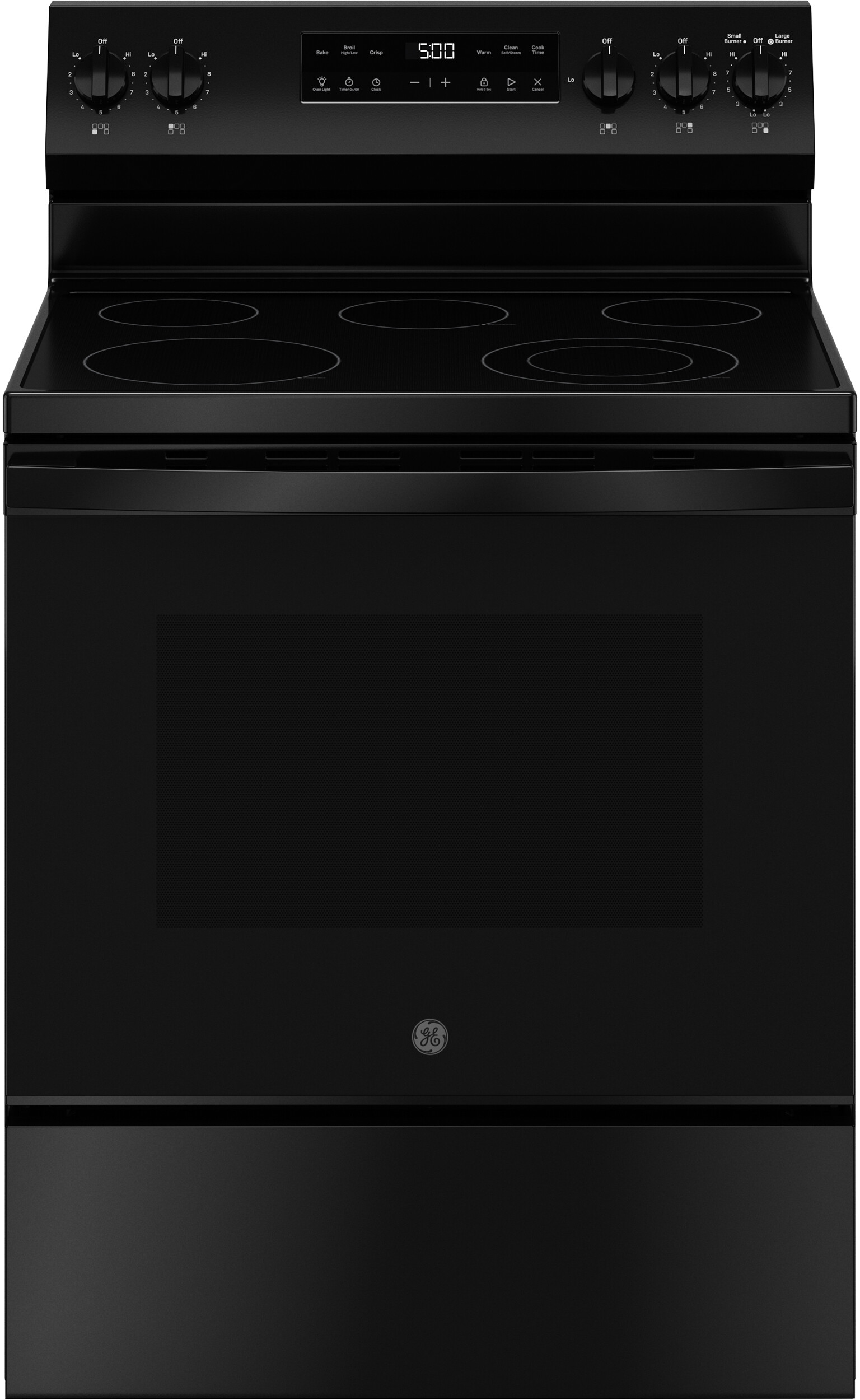 GE - 5.3 Cu. Ft. Freestanding Electric Range with Self-Clean and Steam Cleaning Option and Crisp Mode
