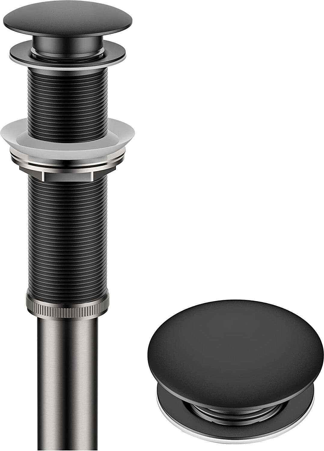 Kraus PU-L10MB Bathroom Sink Pop-Up Drain with Extended Thread, Matte Black