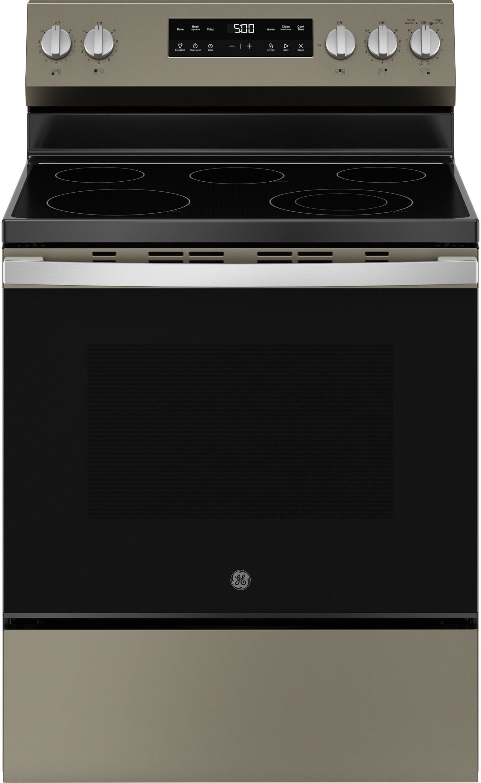 GE - 5.3 Cu. Ft. Freestanding Electric Range with Self-Clean and Steam Cleaning Option and Crisp Mode
