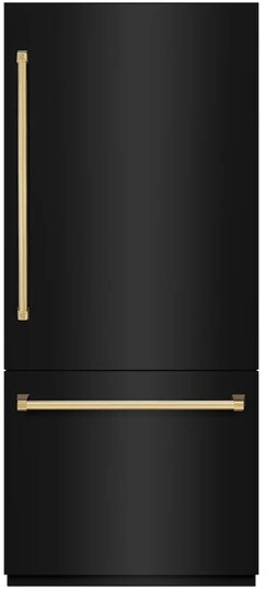 ZLINE 36 Inch Autograph 36" Built In Counter Depth Bottom Freezer Refrigerator RBITZBS36G - View 2 | Fridge.com