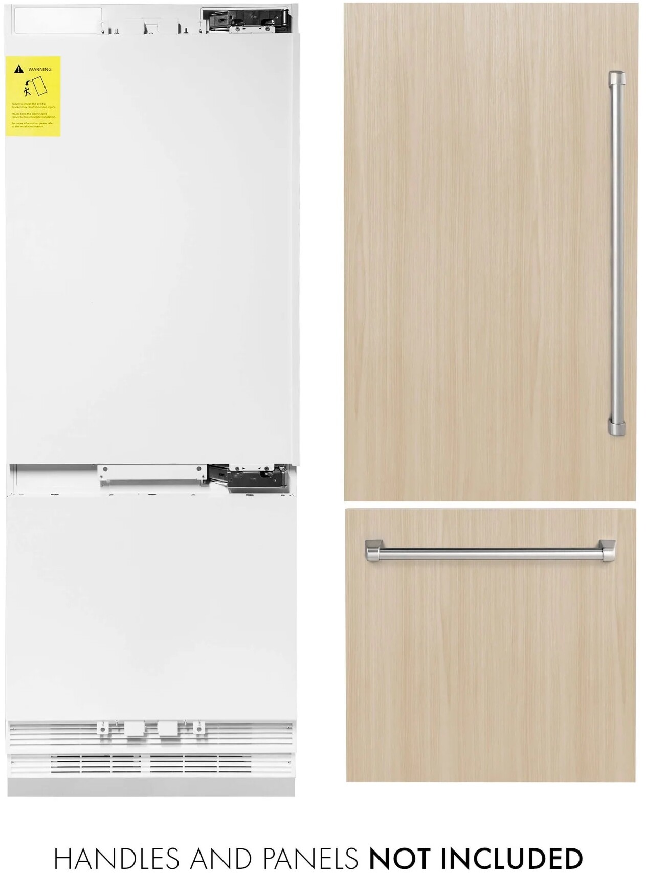 ZLINE RBIV30 30 inch Built-In Bottom Freezer Refrigerator with 16.1 cu. ft. Capacity, Flex Drawer, Internal Water Dispenser (Panel Ready)
