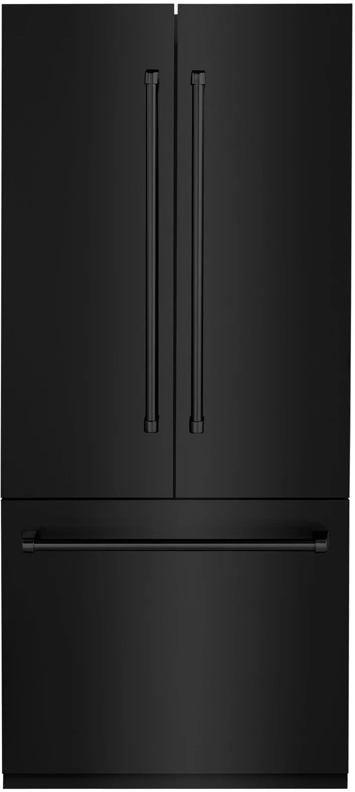 ZLINE 36 in. 19.6 cu. ft. French Door Built-In Bottom Freezer Refrigerator with Water Dispenser and Ice Maker in Black Stainless Steel (RBIV-BS-36)
