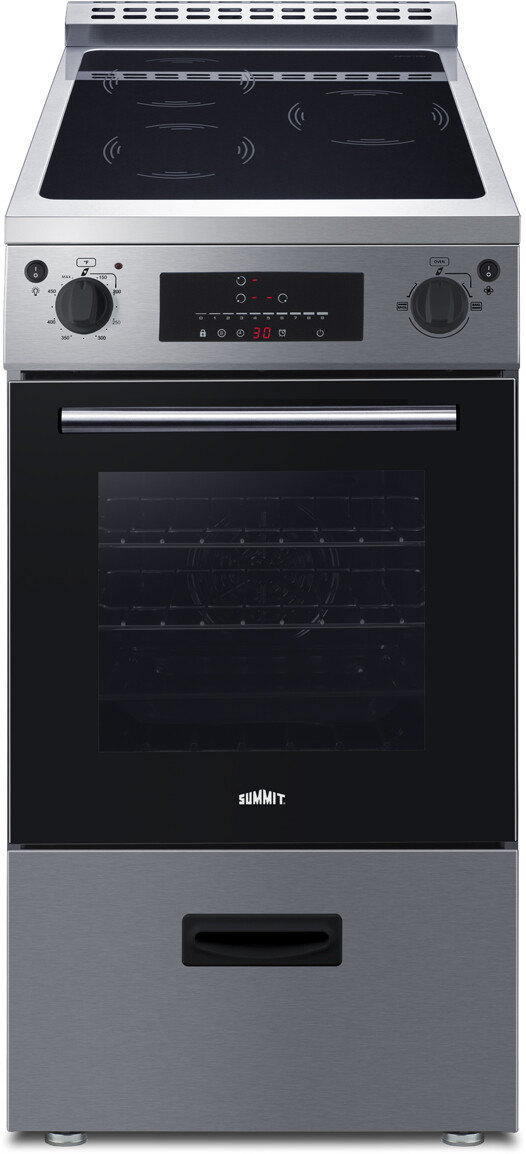 Summit REN20SS4 20 inch Freestanding Induction Range with 3 Elements, 2.09 cu. ft. Oven Capacity, Convection, ENERGY STAR Certified and Residual Heat Indicator (Stainless Steel)