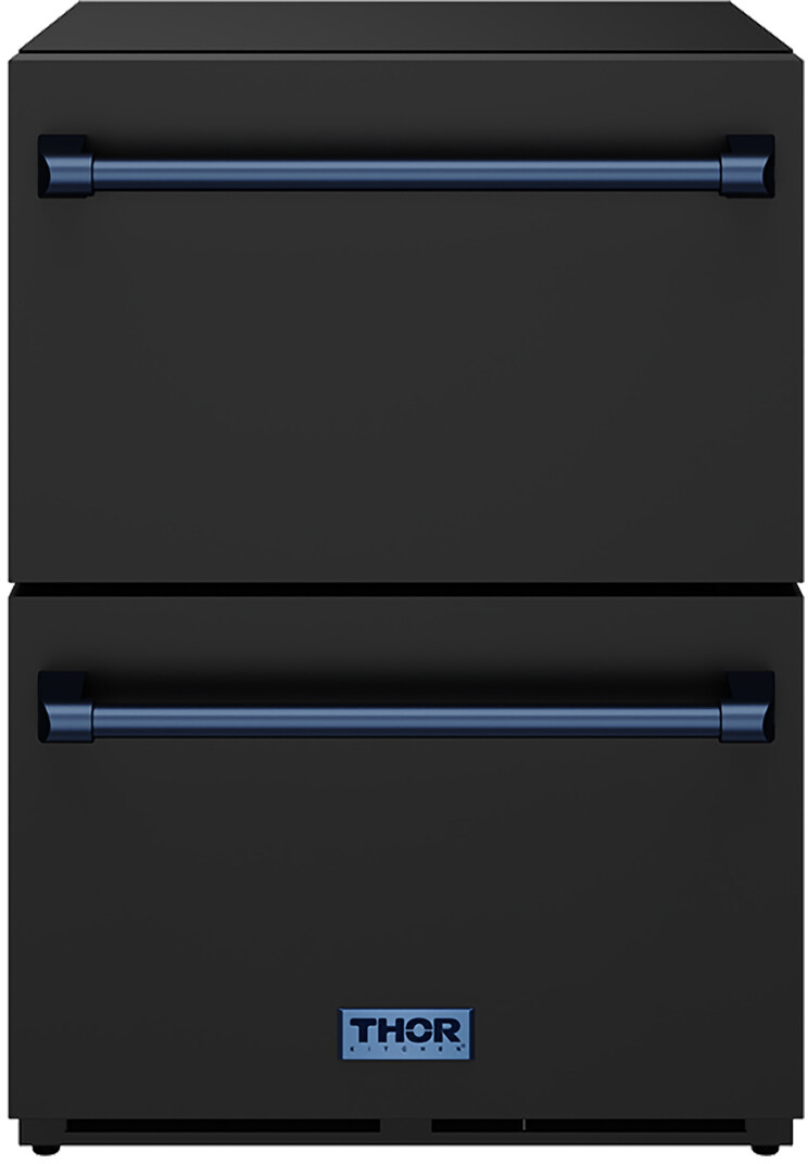 Thor Kitchen RF24UBBLU 24 Inch Undercounter Built-In Or Freestanding Drawer Refrigerator - Black/Blue Gordon Ramsay Series, 5.4 Cu Ft, Stainless Steel