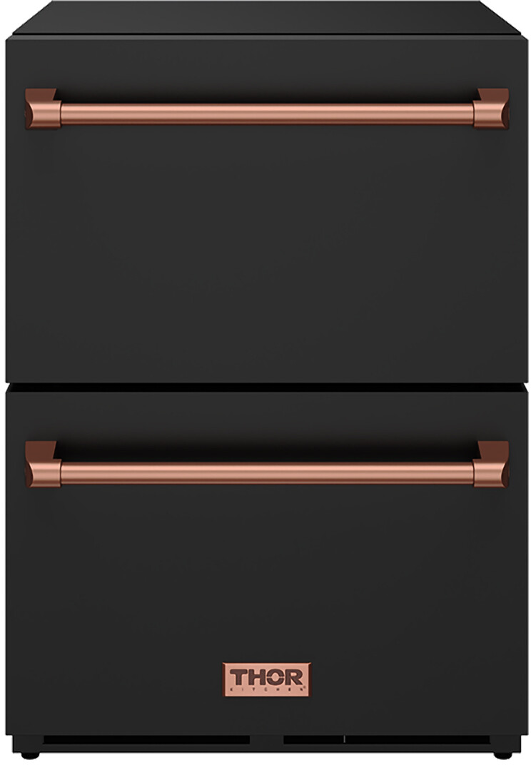 Thor Kitchen RF24UBRSG 24 Inch Undercounter Refrigerator - Black/Rose Gold Gordon Ramsay Series, 5.4 Cu Ft, Digital Controls, Stainless Steel