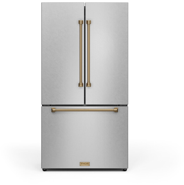 Thor Kitchen 36 Inch Kitchen Gordon Ramsay Collection 36" Counter Depth French Door Refrigerator RF3621CTD99BRZ | Fridge.com
