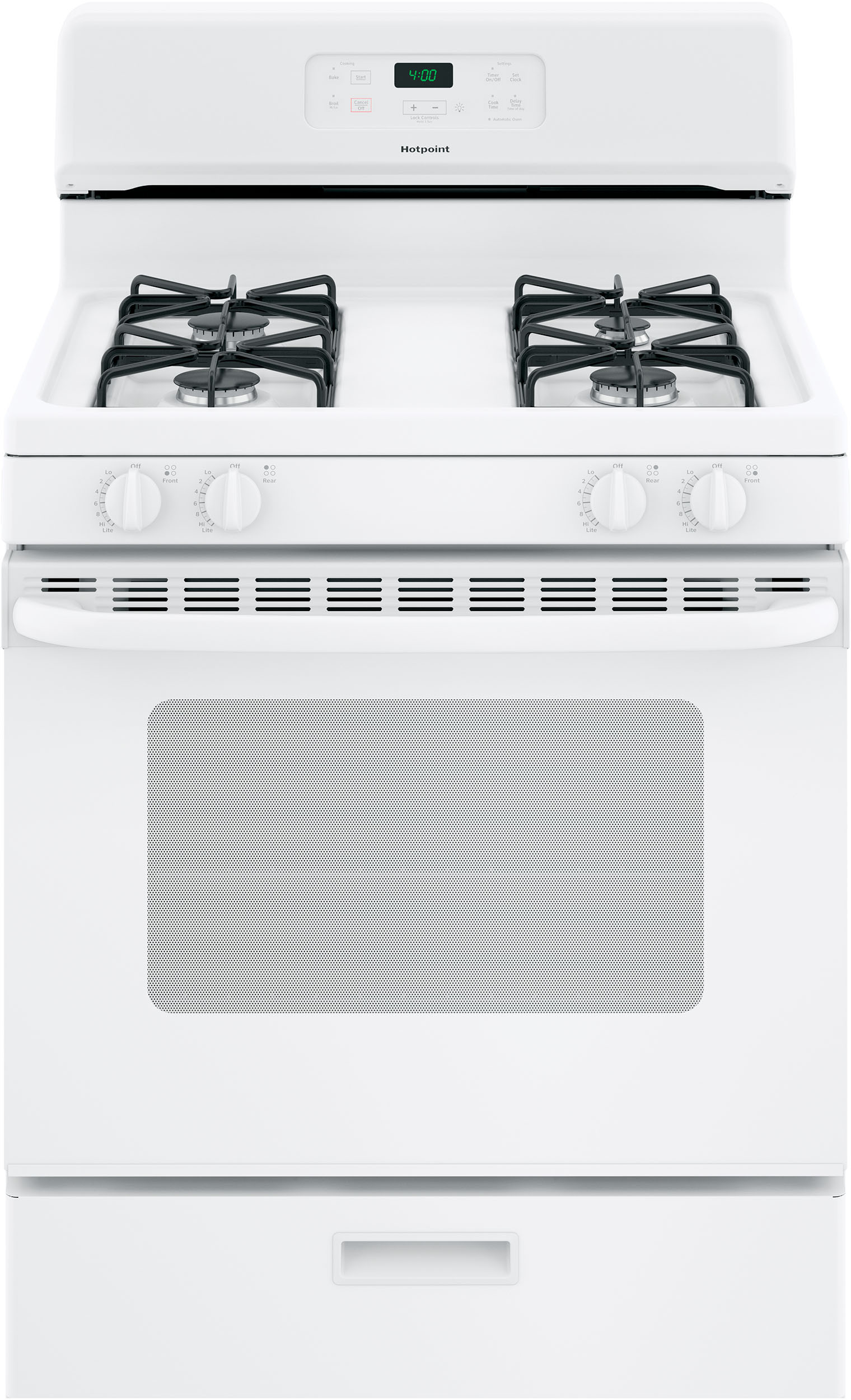 Hotpoint 30" Free-Standing Standard Clean Gas Range for Kitchen - 4.8 Cu. Ft. Oven Capacity, Sealed Burners, Porcelain Cooktop