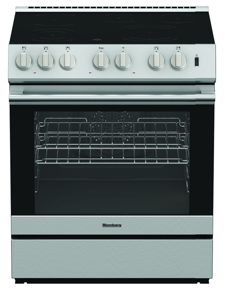 Blomberg BERU30524SS 30 inch Slide-In Electric Range with 5 Elements, 5.2 cu. ft. Capacity, True European Convection and Airfry in Stainless Steel