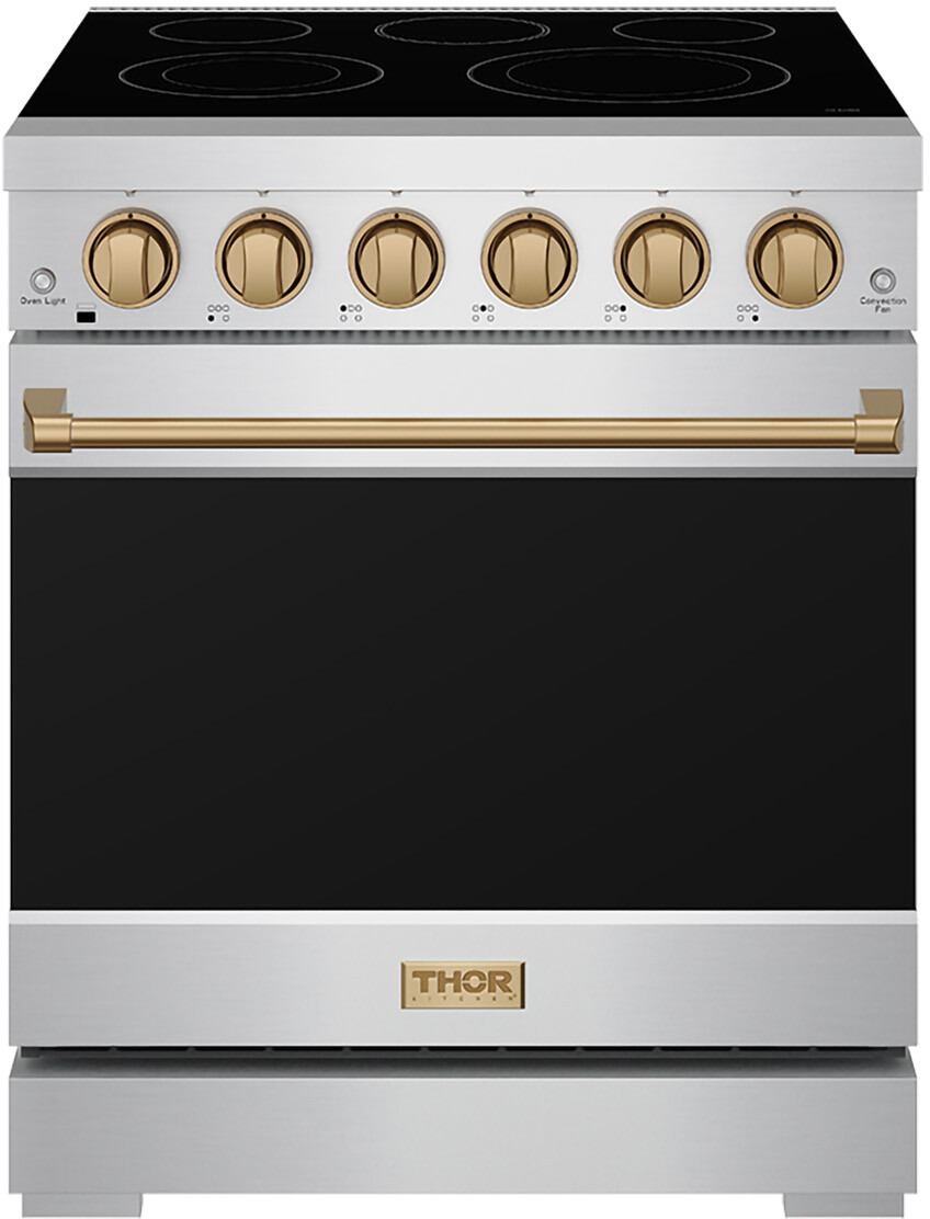 Thor Kitchen RSE30PBRZ 30 Inch Professional Electric Range With Precision Knob Control In Stainless Steel And Bronze Gordon Ramsay Series, True