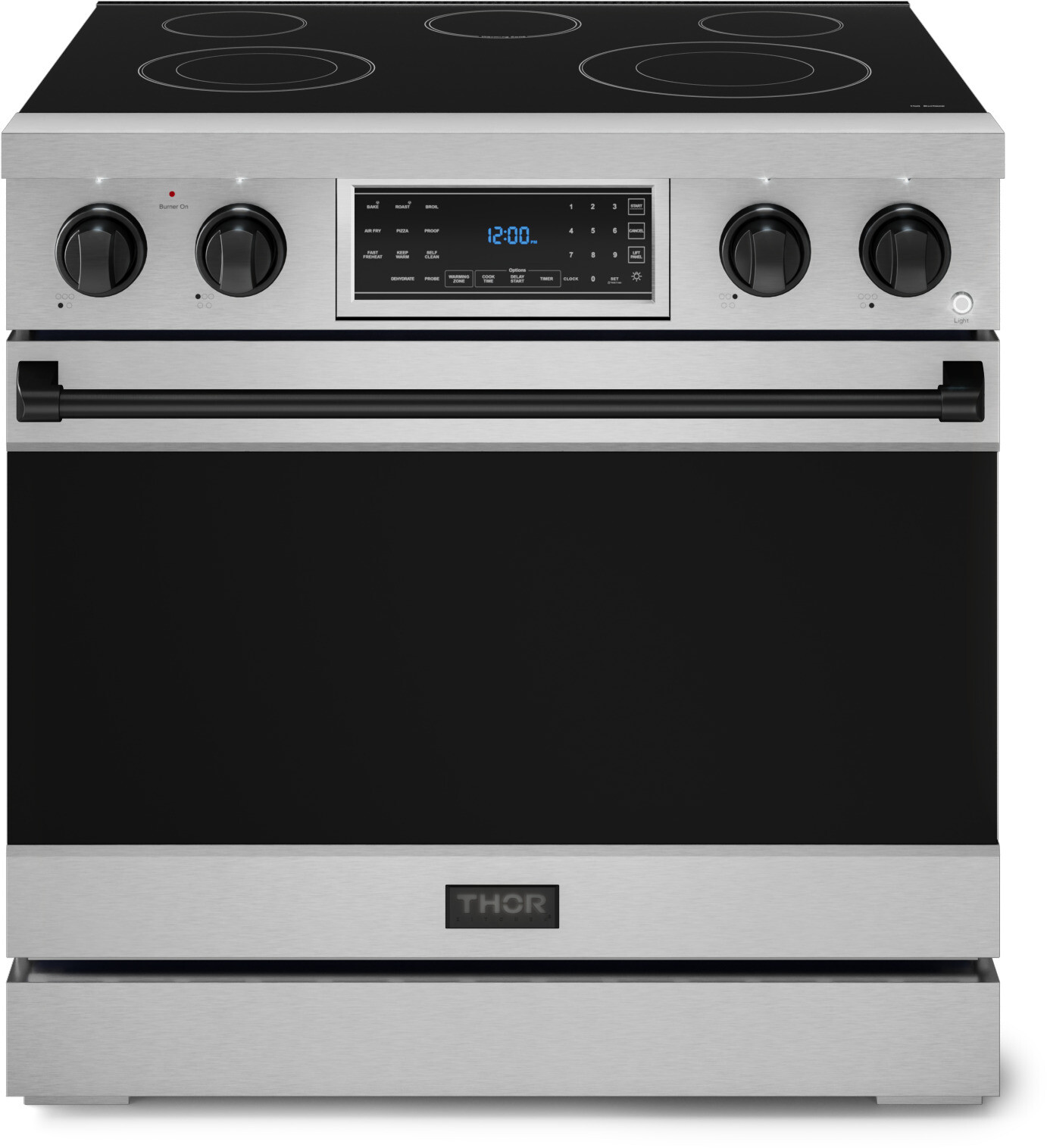 Thor Kitchen RSE36BLK Gordon Ramsay Collection 36 inch Electric Range with 6 cu. ft. Oven Capacity, Self Cleaning, Convection, in Stainless Steel (Black)