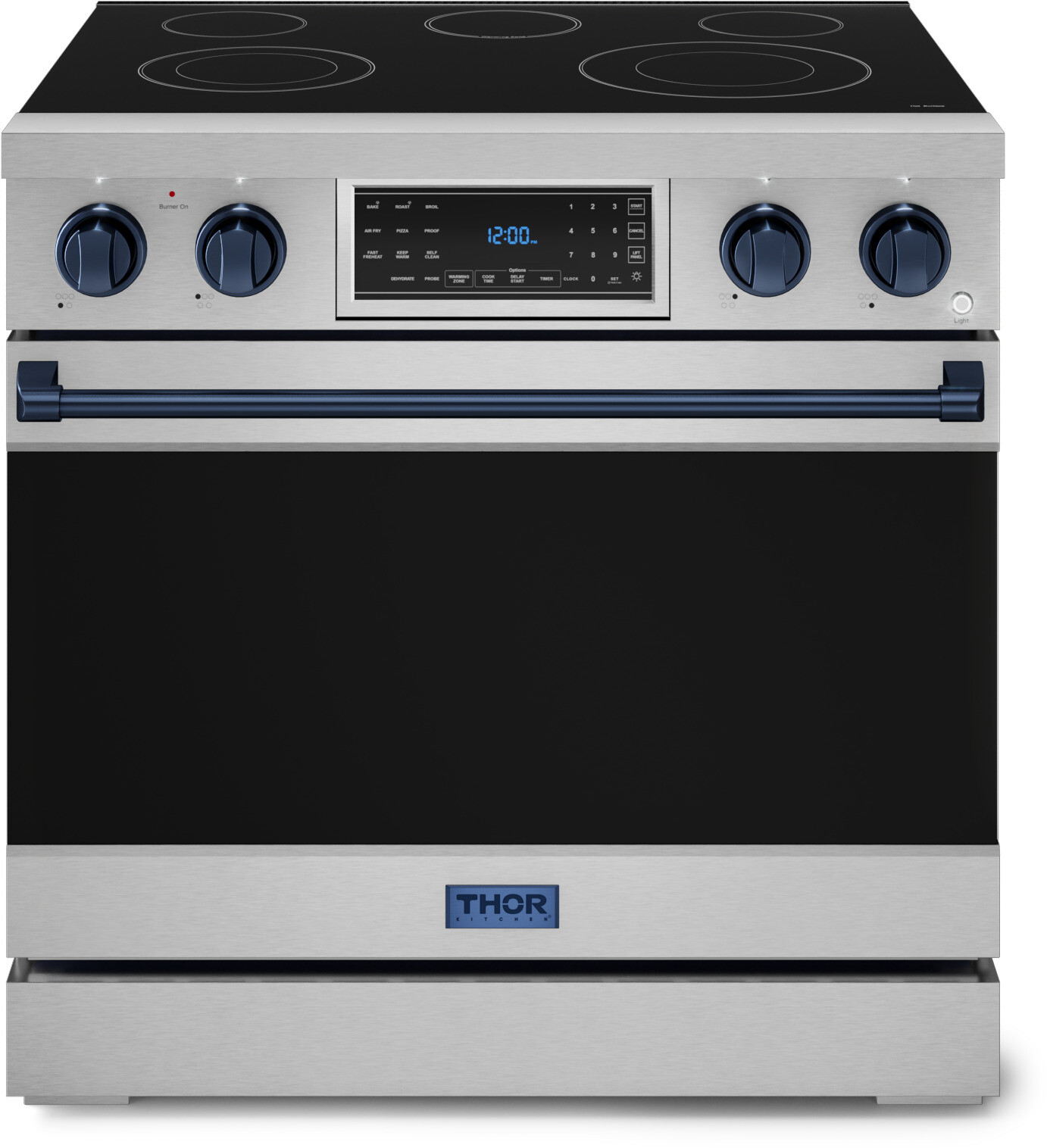 Thor Kitchen RSE36BLU Gordon Ramsay Collection 36 inch Electric Range with 6 cu. ft. Oven Capacity, Self Cleaning, Convection, in Stainless Steel (Blue)
