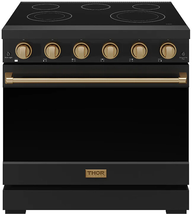 Thor Kitchen RSE36PBBRZ 36 Inch Professional Electric Range In Black/Bronze Gordon Ramsay Series