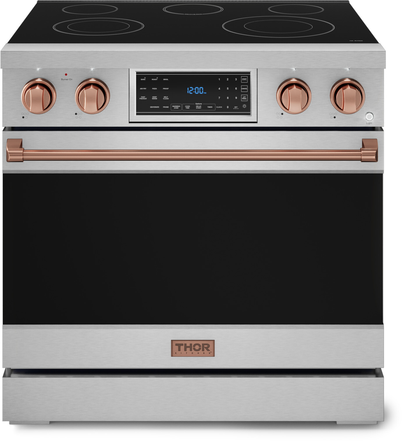 Thor Kitchen RSE36RSG Gordon Ramsay Collection 36 inch Electric Range with 6 cu. ft. Oven Capacity, Self Cleaning, Convection, in Stainless Steel (Rose Gold)