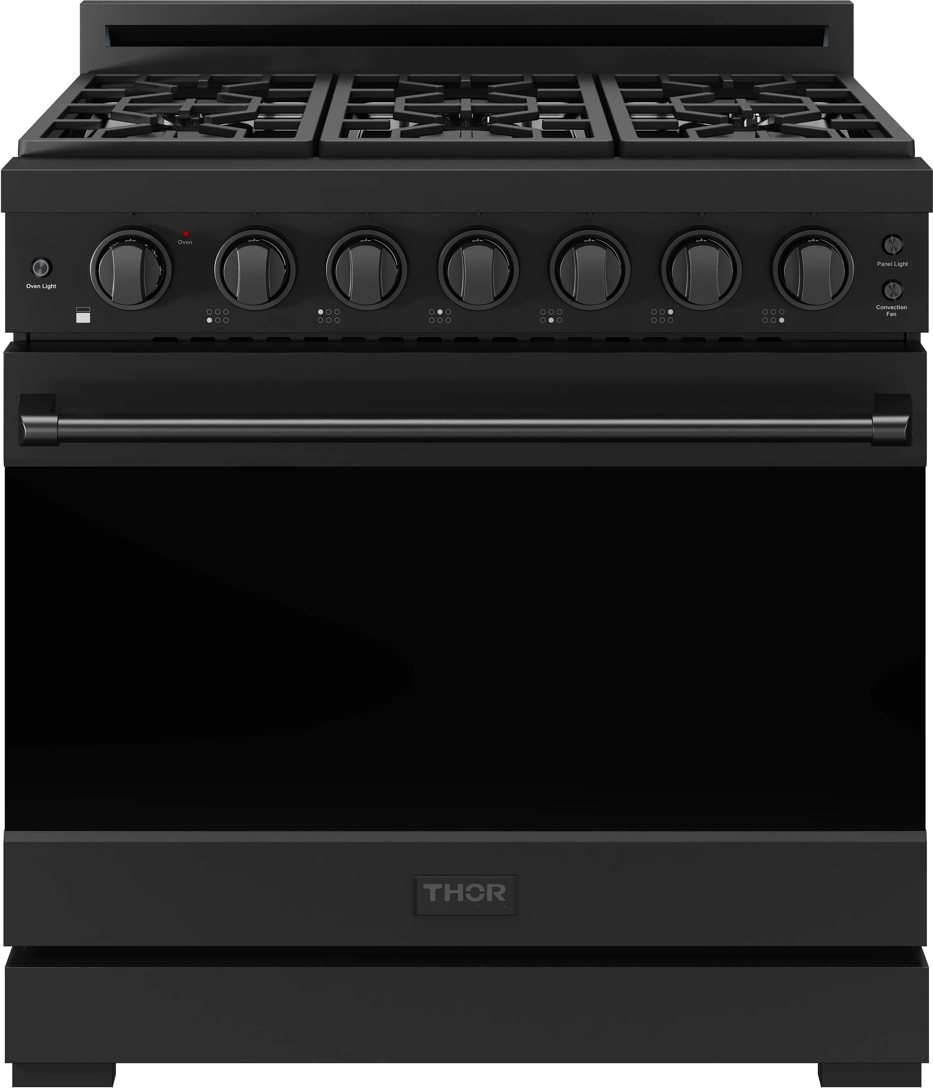 Thor Kitchen RSG36PB 36 Inch Professional Gas Range With Precision Knob Control In Black Gordon Ramsay Series