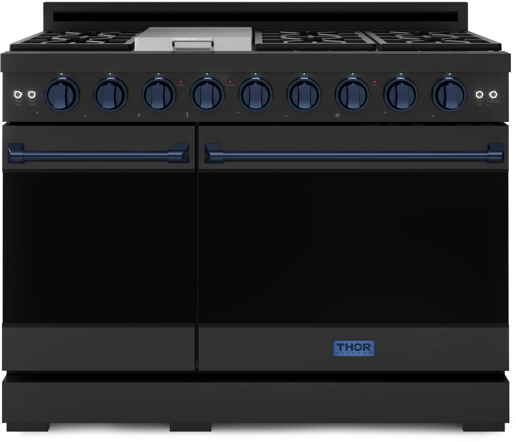 Thor Kitchen RSG48EBBLU Gordon Ramsay Collection 48 inch Gas Range with 7 cu. ft. Oven Capacity, Convection, in Black (Blue, Natural Gas)