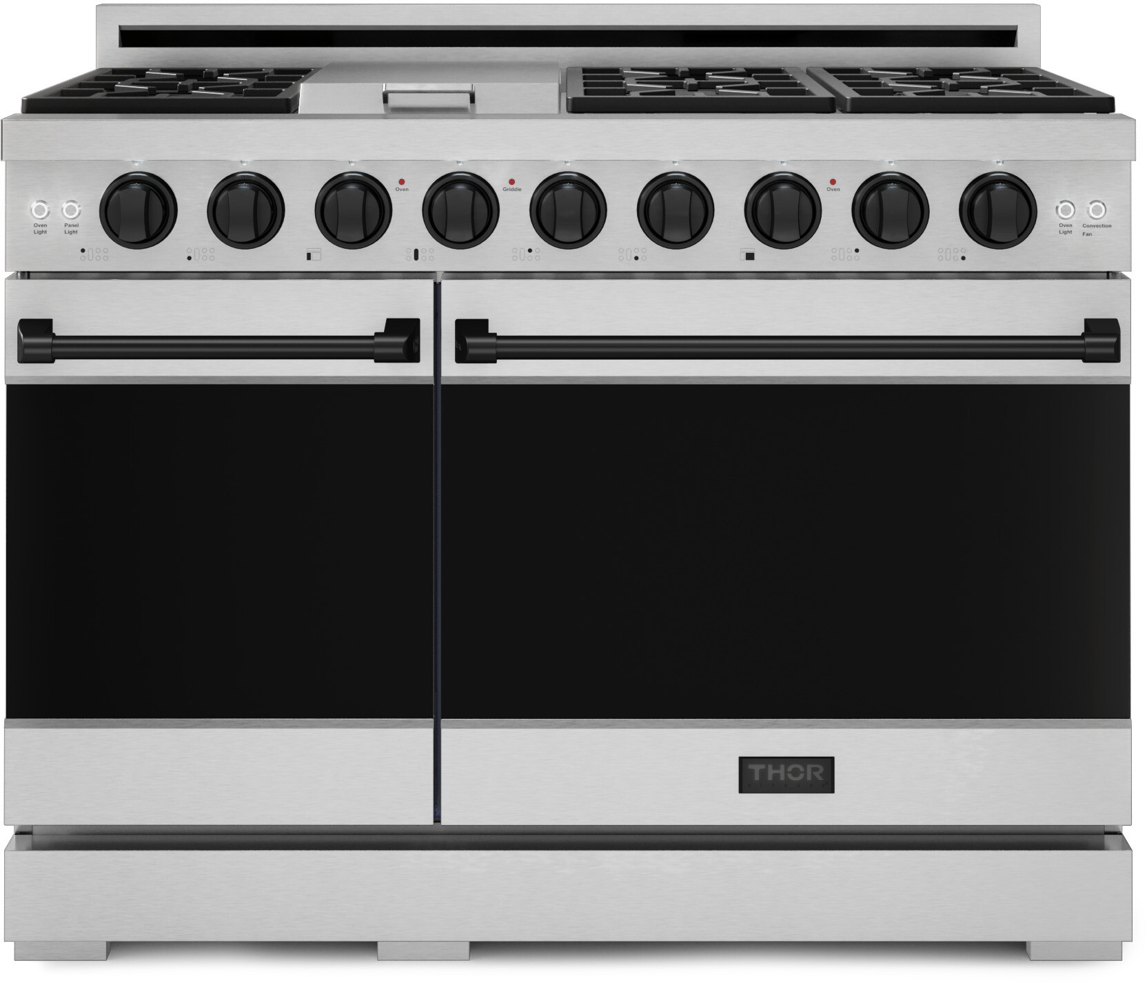 Thor Kitchen RSG48ELPBLK Gordon Ramsay Collection 48 inch Gas Range with 7 cu. ft. Oven Capacity, Convection, in Stainless Steel (Black, Liquid Propane)