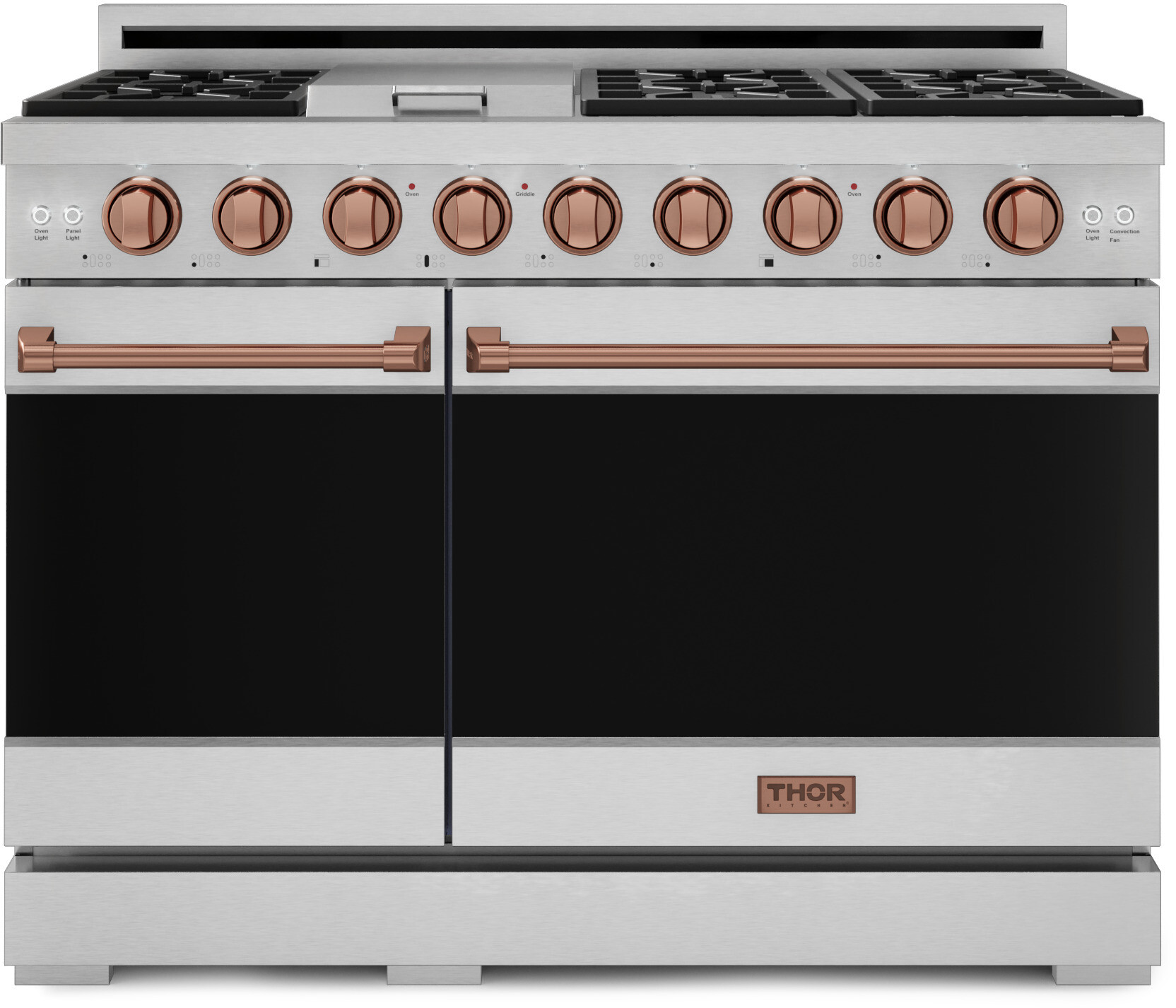 Thor Kitchen RSG48ERSG Gordon Ramsay Collection 48 inch Gas Range with 7 cu. ft. Oven Capacity, Convection, in Stainless Steel (Rose Gold, Natural Gas)