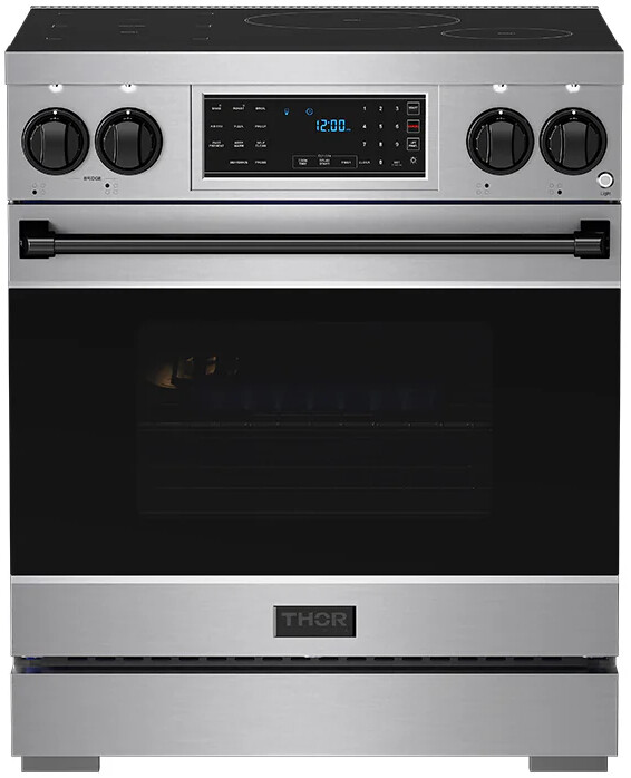 Thor Kitchen RSI30BLK 30 Inch Professional Induction Range With Tilt Panel Touch Control In Stainless Steel And Black Gordon Ramsay Series