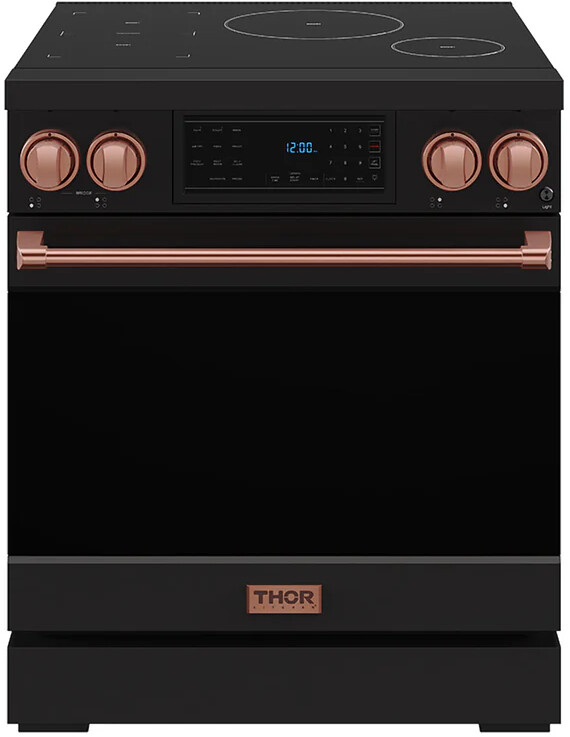 Thor Kitchen RSI30BRSG 30 Inch Professional Induction Range With Tilt Panel Touch Control In Black And Rose Gold Gordon Ramsay Series