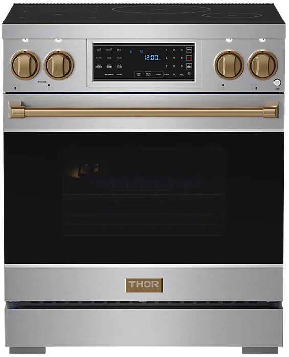 Thor Kitchen RSI30BRZ 30 Inch Professional Induction Range With Tilt Panel Touch Control In Stainless Steel And Bronze Gordon Ramsay Series