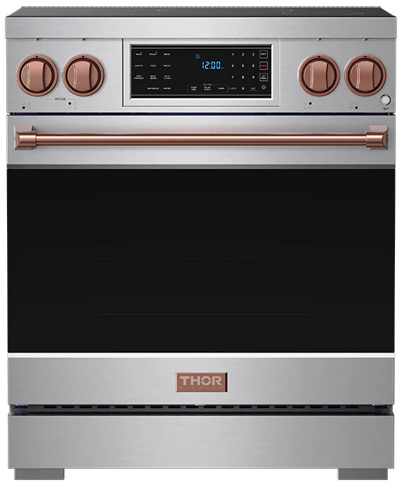 Thor Kitchen RSI30RSG 30 Inch Professional Induction Range With Tilt Panel Touch Control In Stainless Steel And Rose Gold Gordon Ramsay Series