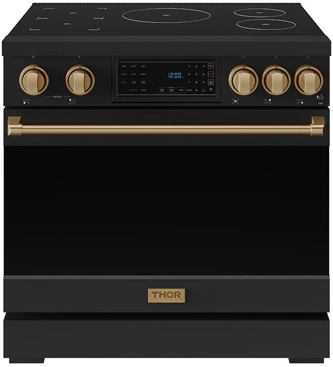 Thor Kitchen RSI36BBRZ 36 Inch Professional Induction Range With Tilt Panel Touch Control In Black And Bronze Gordon Ramsay Series