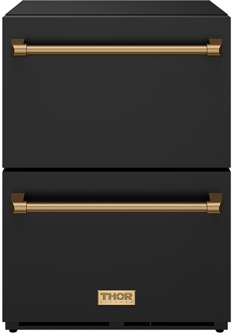 Thor Kitchen RZ24UBBRZ 24 Inch Undercounter Built-In / Freestanding Drawer Freezer - Black/Bronze Gordon Ramsay Series, 5.4 Cu Ft Capacity, Digital