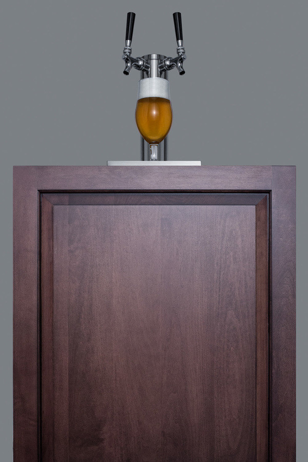 Summit SBC58BLBIADAIF 24 inch Built-In/Freestanding Kegerator with 5.5 cu. ft. Capacity, Dual Tap System, and Automatic Defrost in Panel Ready (Right Hinge)