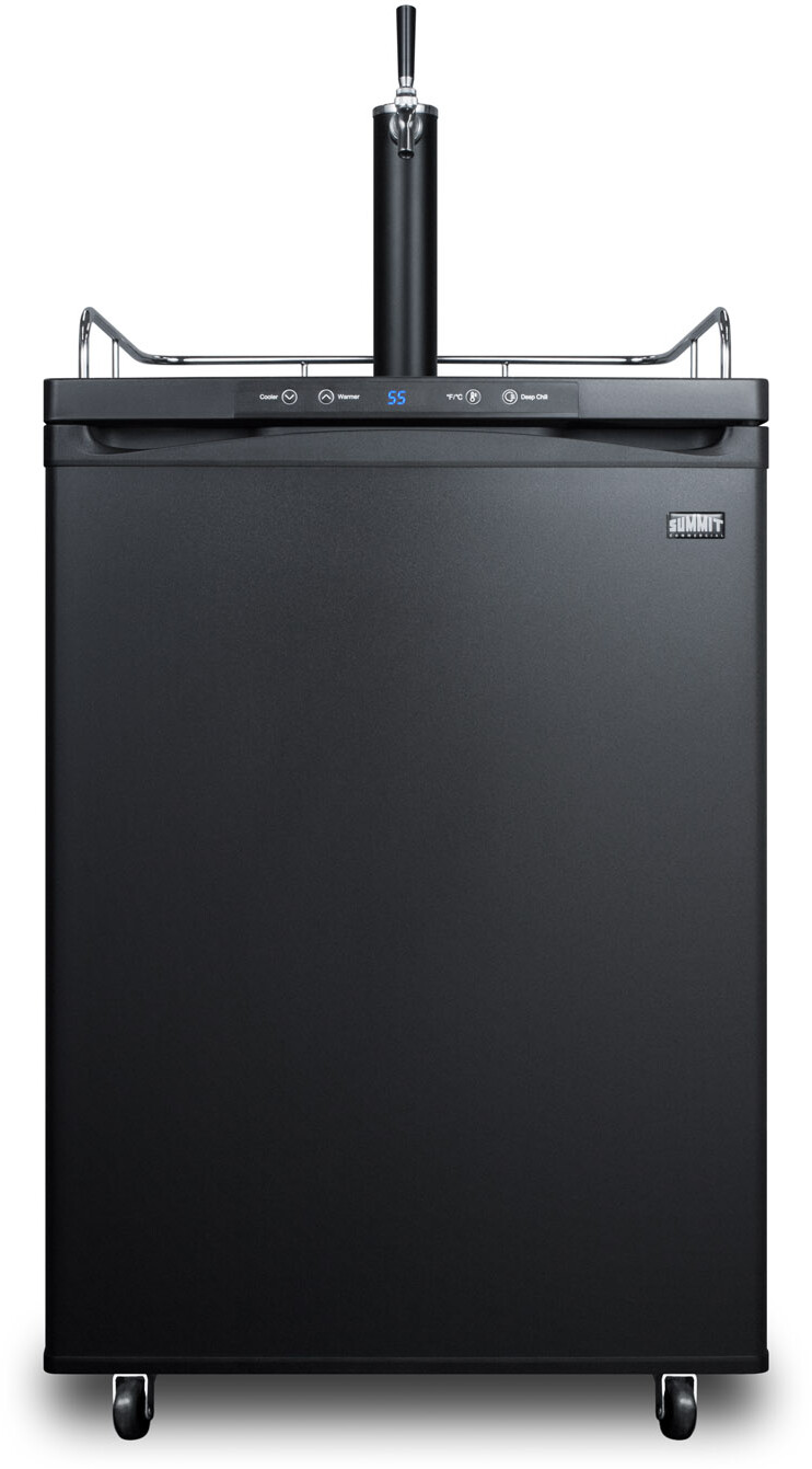 Summit SBC635MBK 24" Wide Kegerator - Beer Dispenser with Digital Thermostat, 5.6 Cu.Ft. Interior, Jet Black Finish, Unisex