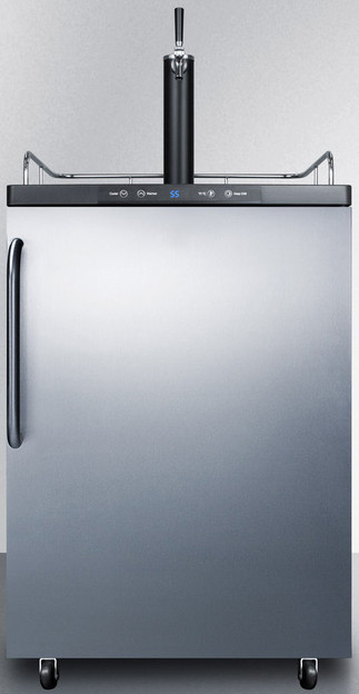 Summit SBC635MSSTB 24" Wide Kegerator - Digital Thermostat, Automatic Defrost, Stainless Steel Door, Locking Casters