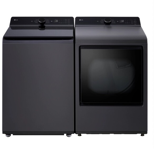 LG SidebySide Top Load Washer and Electric Dryer Set in Black LGWADRECB8400