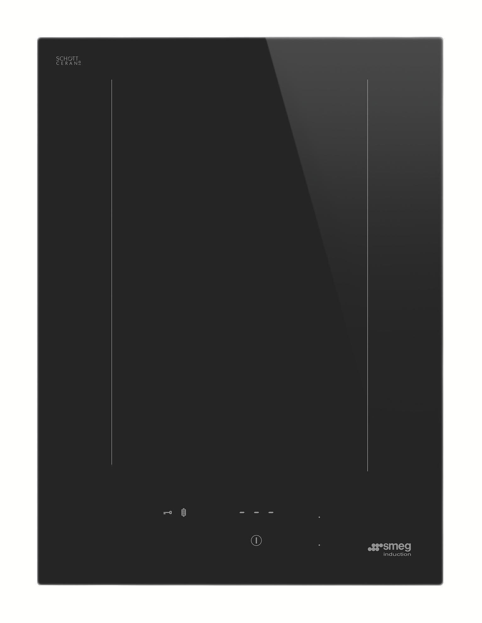 Smeg SIMU315D 15 inch Universal Induction Cooktop with 2 Elements, MultiZone, Evo Slider Controls and Autopot Detection, in Black