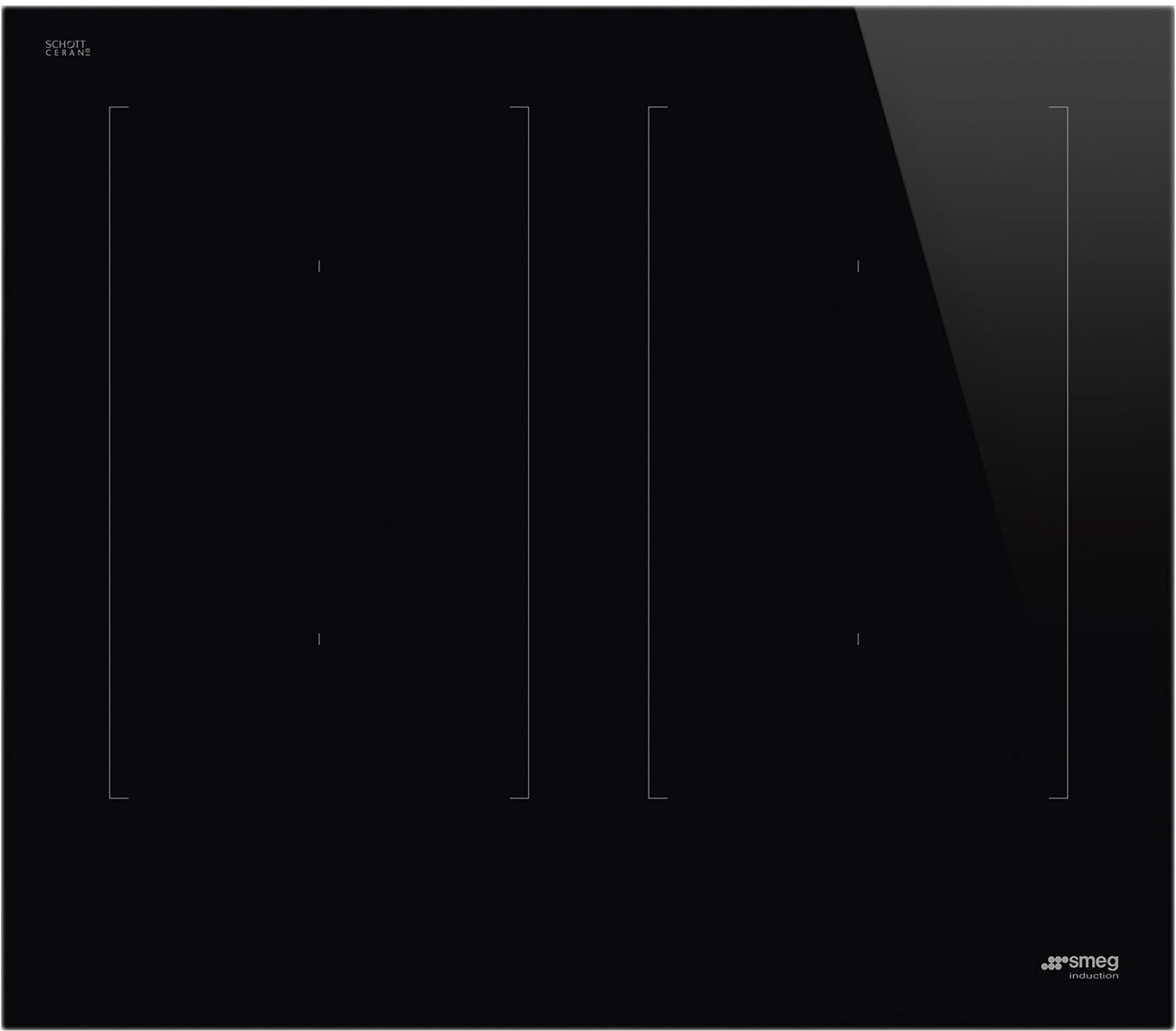 Smeg SIMU324D 24 inch Induction Cooktop with 4 Cooking Zones, Residual Heat Indicator, Control Lock, and Slider Controls, in Black