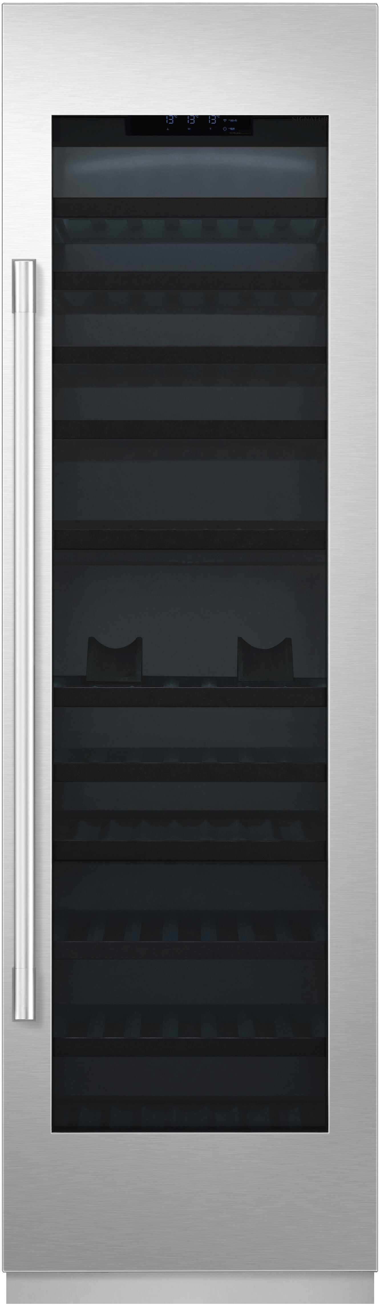 SKS SKSCW241RP 24-Inch Integrated Column Wine Refrigerator with 113-Bottle Capacity, Dark Opaque Glass Doors, UV Protection, for Unisex
