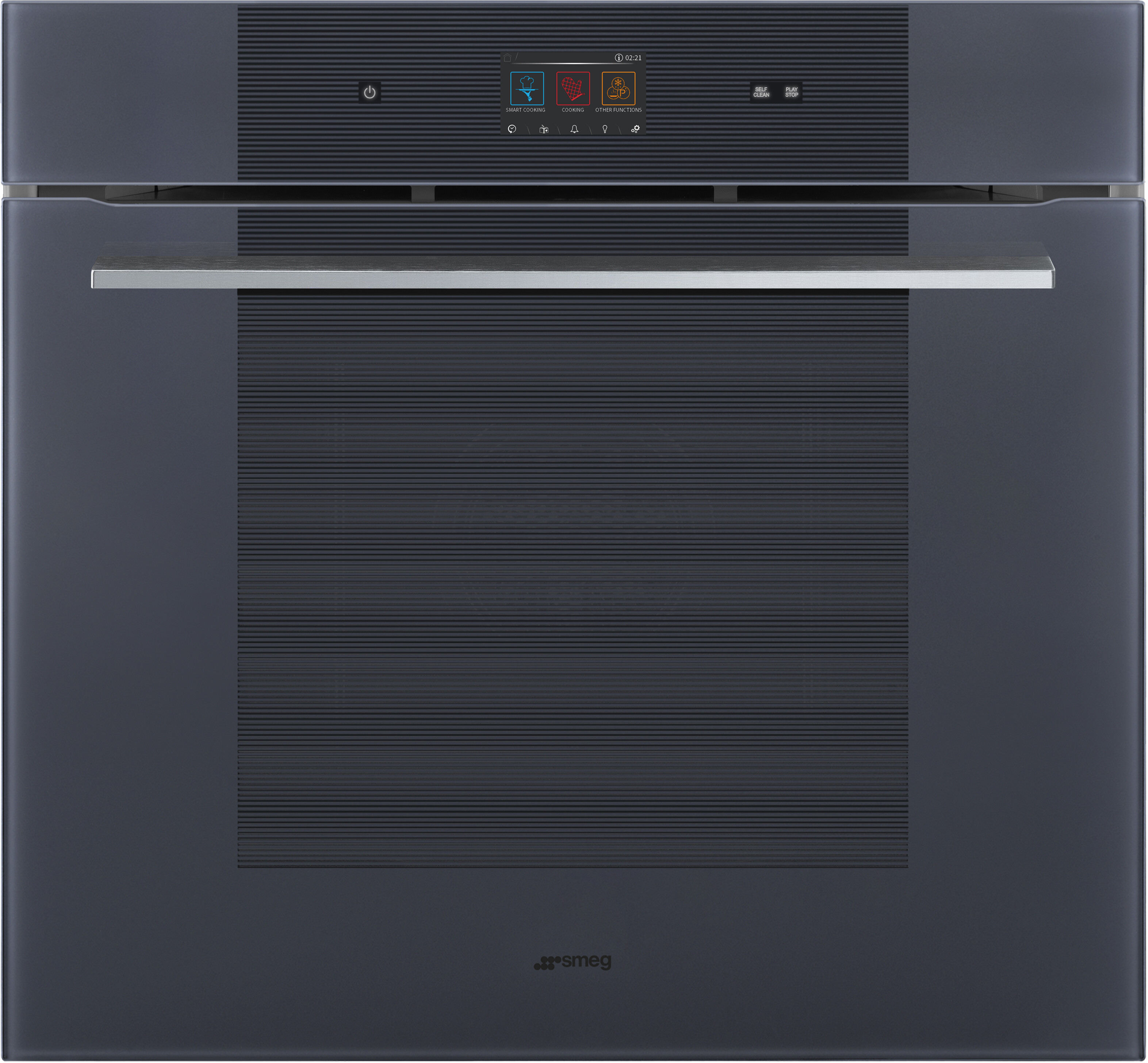 Smeg SOPU3104TPG 30 inch Linea Single Wall Oven with 3.99 cu. ft. Capacity, True European Convection, Pyrolitic Self-Clean and Smartcooking, in Neptune Grey