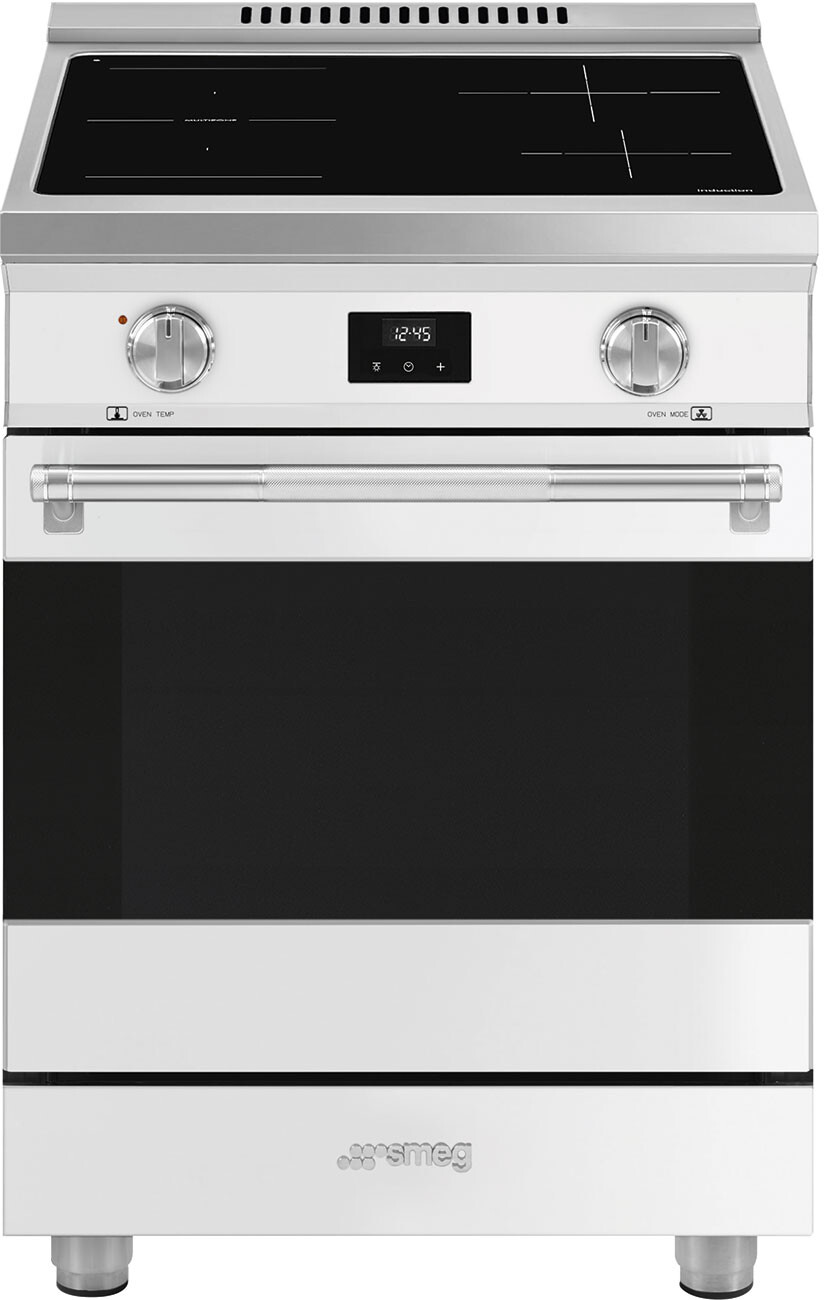 Smeg SPR24UIMMW 24 inch Professional Series Induction Range with 4 Elements, 2.79 cu. ft. Oven Capacity, SoftClose Oven Door, EverClean Enamel Oven Cavity (White)