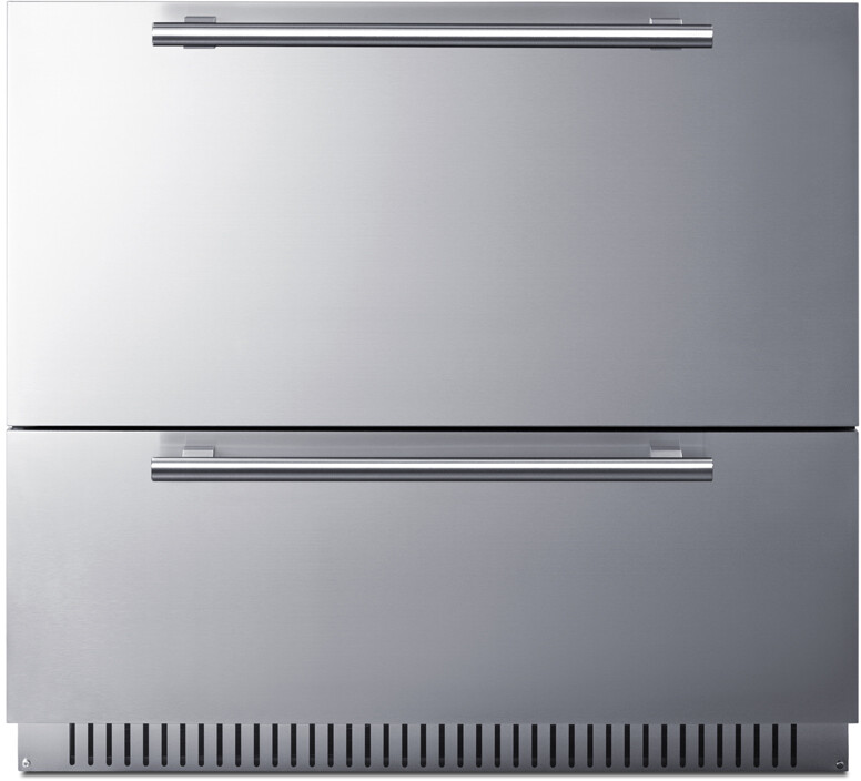 Summit SPR36332D 36 inch 2-Drawer All-Refrigerator with 7.15 cu. ft. Capacity, LED Lighting, Digital Thermostat, Frost-Free Operation and Drawer Dividers in Stainless Steel