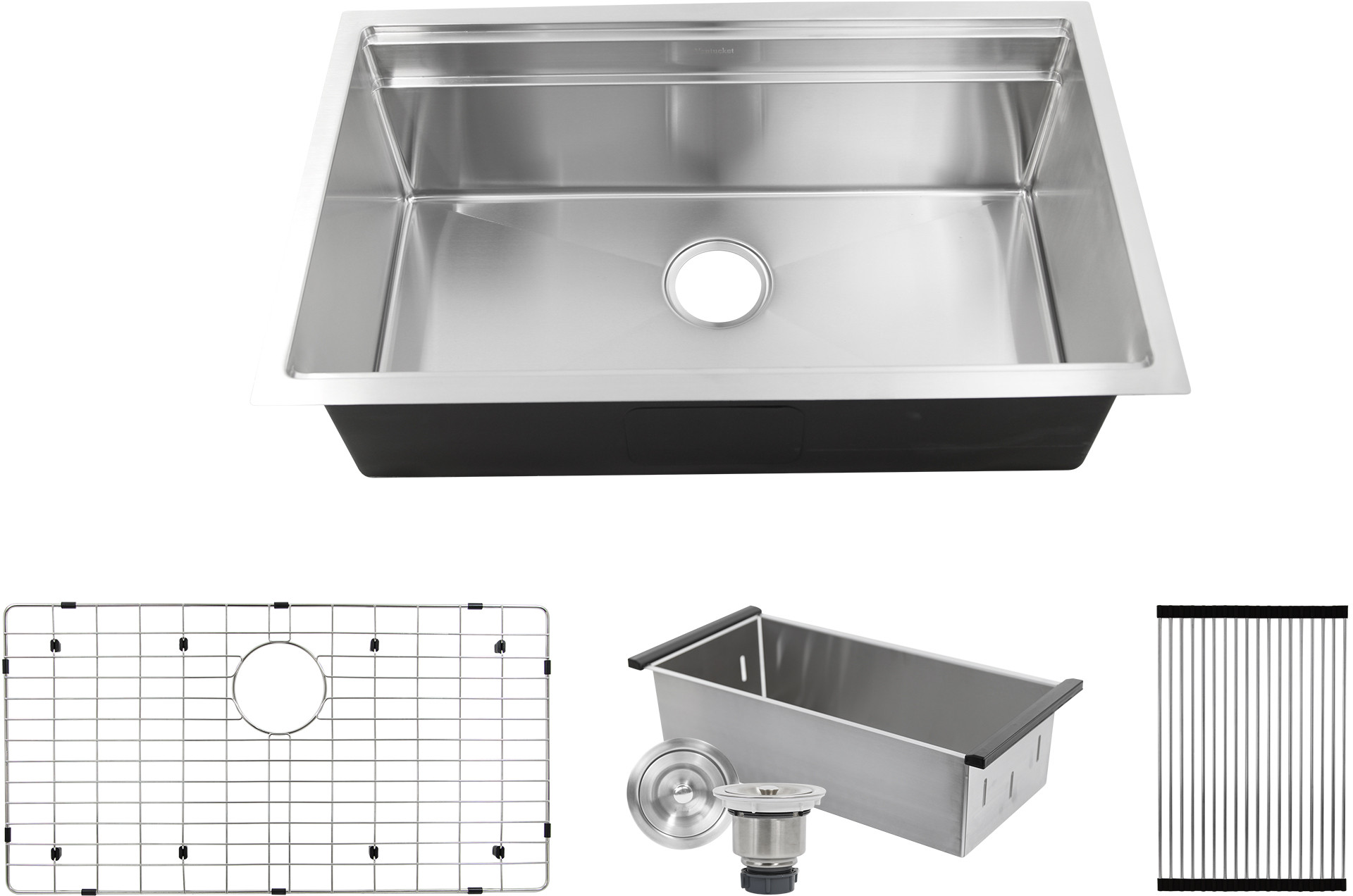 32 Inch Professional Prep Station Small Radius Undermount Stainless Kitchen Sink with Accessories