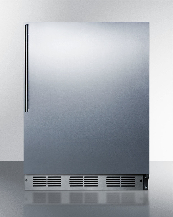 Summit SSKKIT Stainless Steel Kickplate for Select 24 inch Refrigerators and Freezers