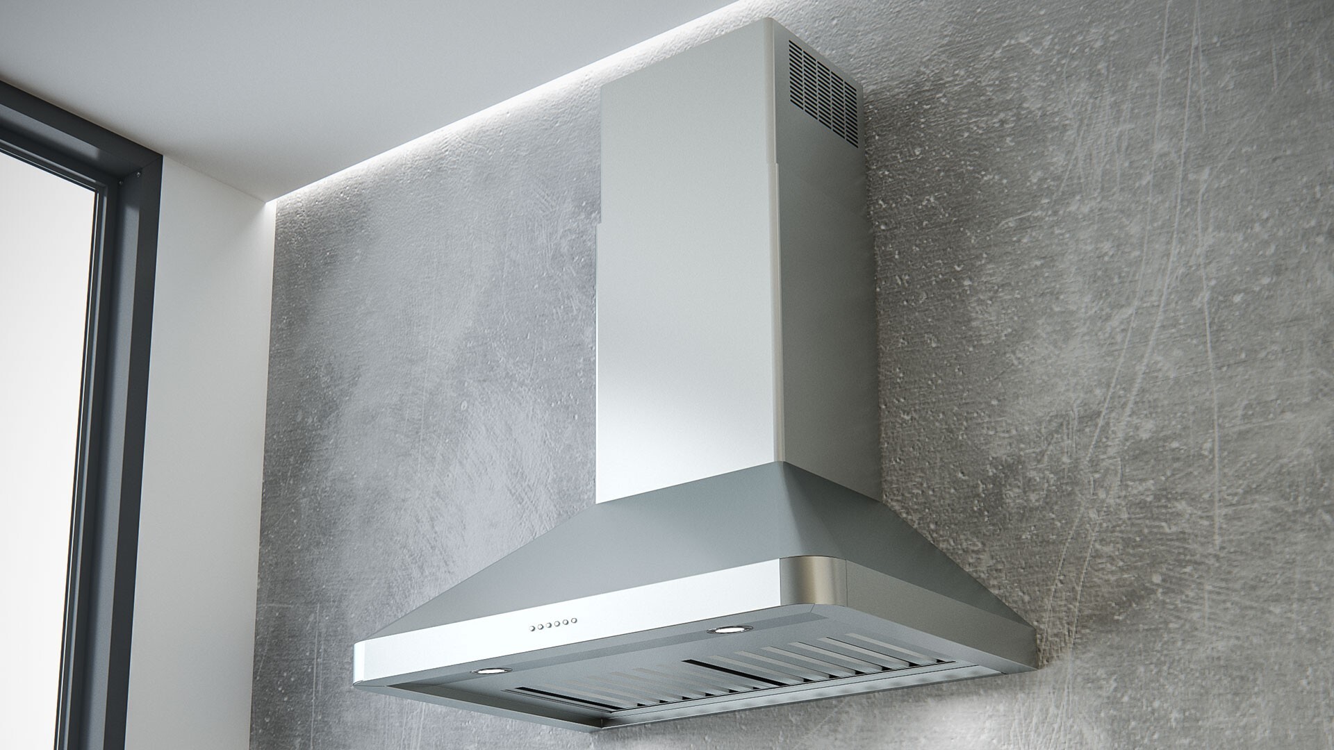 Sirius SU5430 30 inch Professional Series Wall Mount Chimney Style Hood with 600 CFM, LED Lights, and Baffle Filters, in Stainless Steel (911543001)